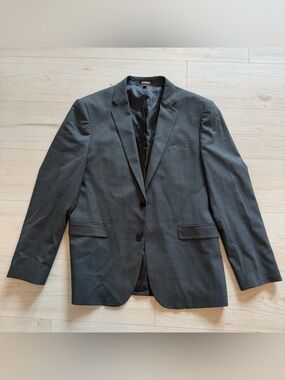 Express Men's Dark Gray Two-Button Suit Blazer